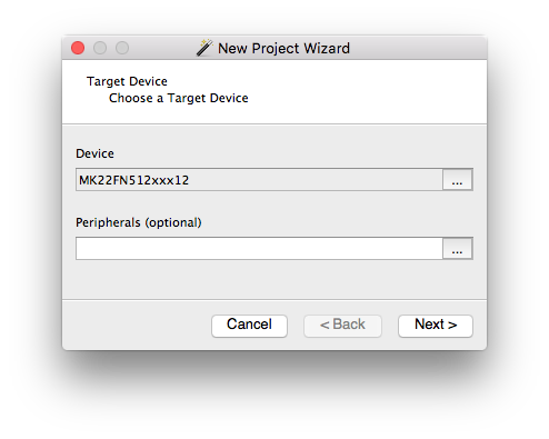 J-Link Debugger New Project Wizard